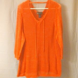 Lane Bryant knitted orange sparkly sweater